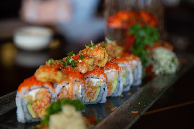 Sushi Roll on a plate stock photography