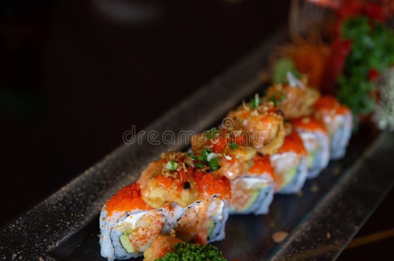 Sushi Roll Served stock photography