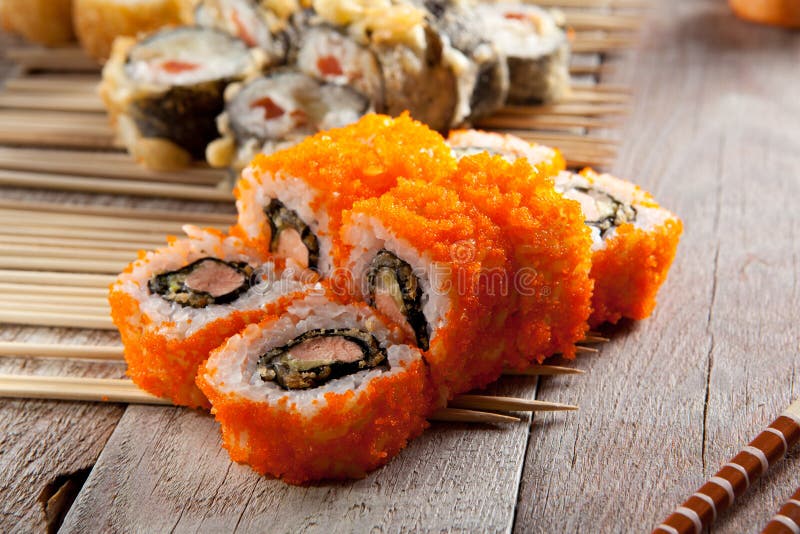 Sushi Roll on Sticks stock image. Image of maki, chopstick - 71648677