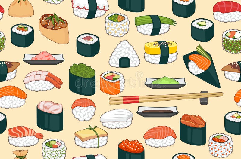 Sushi Seamless Background