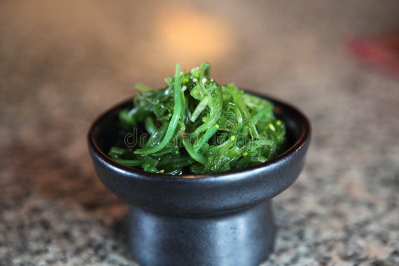 Sushi seaweed salad stock image. Image of appetizer, chopsticks 32329439