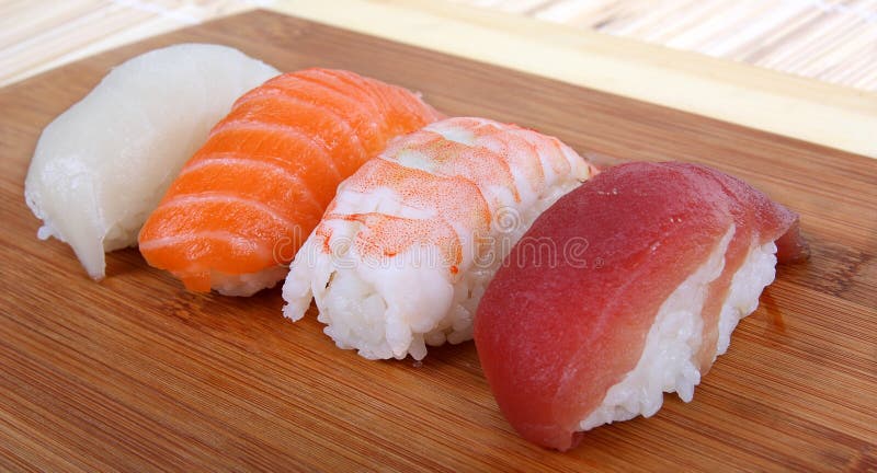 Sushi on tray