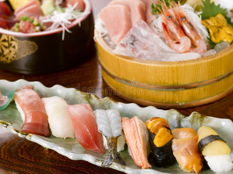 Sushi und Sashimi stockfotos Sushi und Sashimi stockfotos