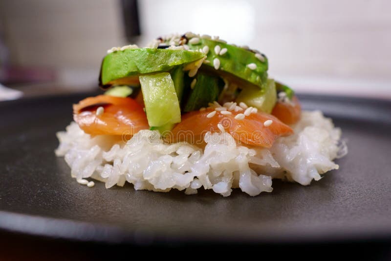 Sushi Waffles are Crispy Rice Cooked in a Waffle Iron, with Salmon