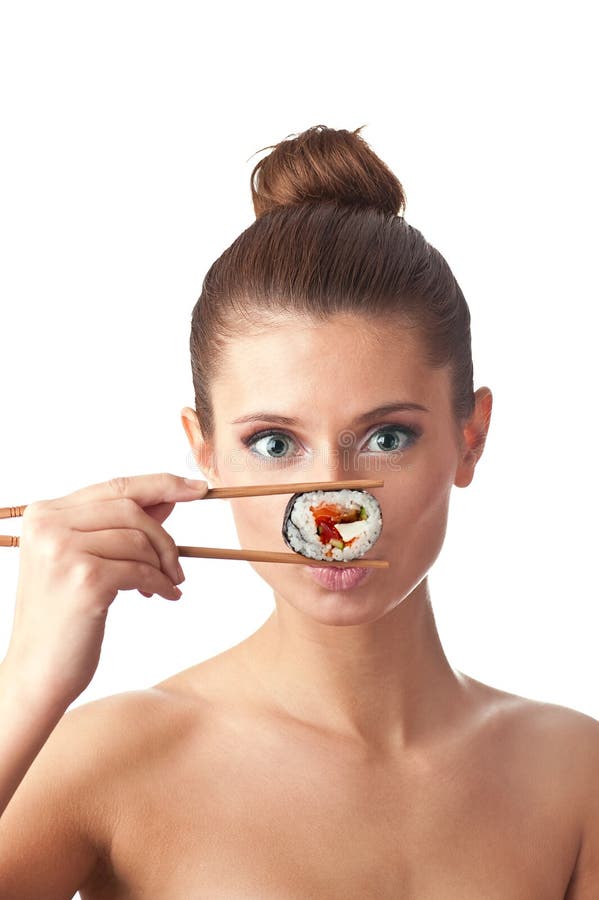 Sushifrau getrennt lizenzfreie stockfotos Sushifrau getrennt lizenzfreie stockfotos