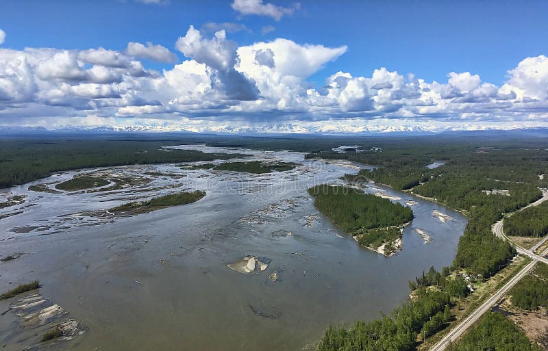 Susitnarivier, Alaska royalty-vrije stock afbeelding Susitnarivier, Alaska royalty-vrije stock afbeelding