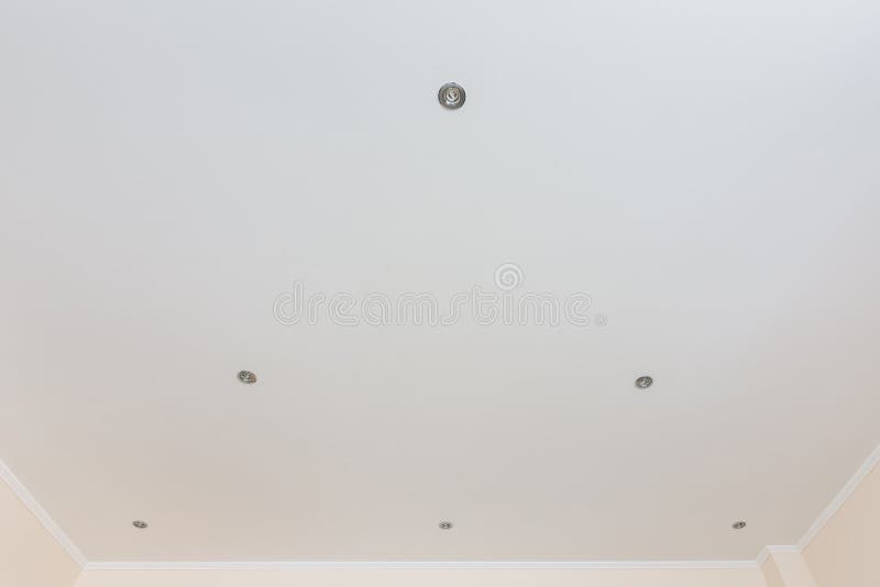 Suspended Ceiling Plasterboard With Built In Lights Stock Image