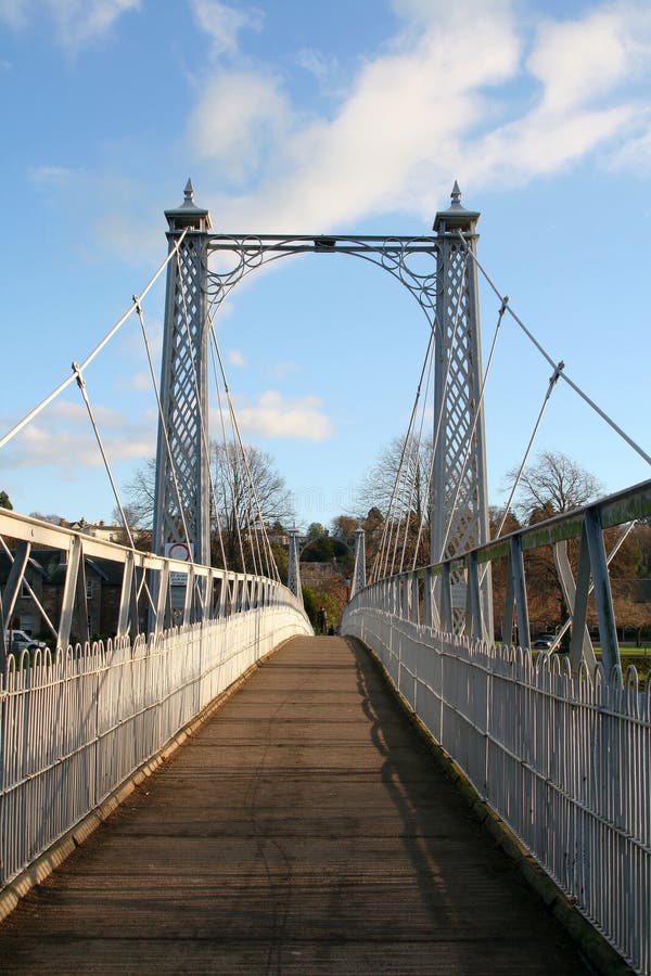 Gattonside Suspension Bridge, Melrose, Scotland Stock Photo Image of