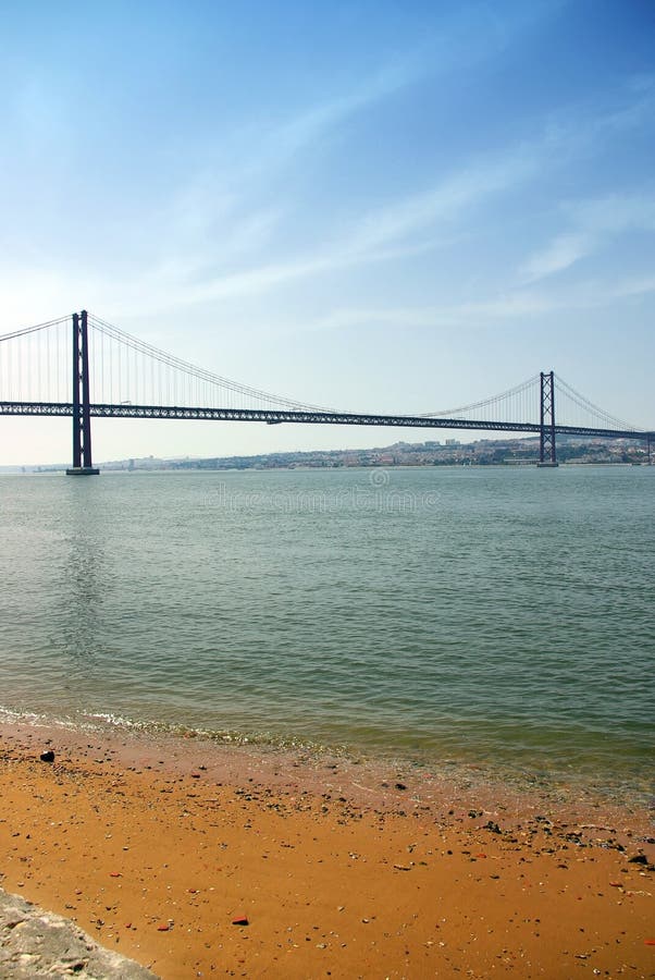 Suspension bridge in the city of Lisbon.