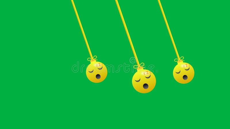 Suspension émoticône de sommeil isolé sur écran vert avec animation en boucle transparente illustration de vecteur