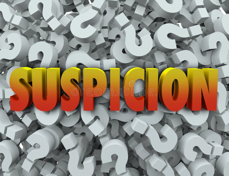 Suspicion Word Question Mark Background Wonder Suspect