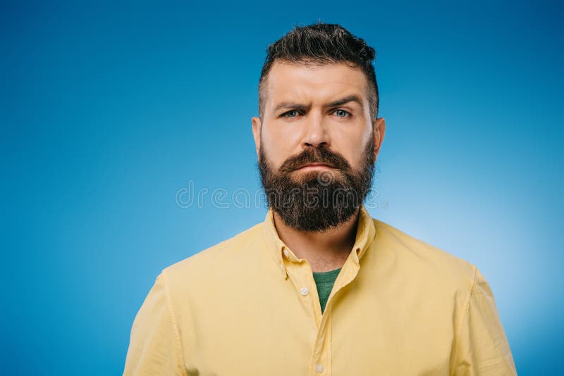 Suspicious Handsome Man Looking at Camera Isolated Stock Photo - Image ...