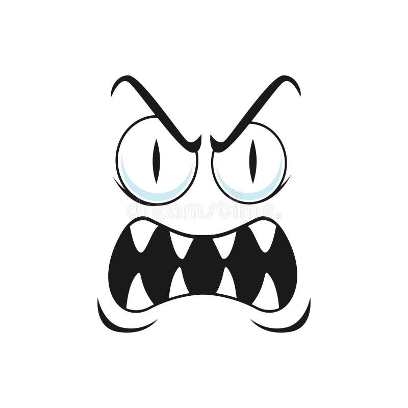 Doubtful smiley, disbelief mistrusted emoji facial expression isolated  icon. Vector insidious emoticon with angry face. Distrusted sad mood emoji.  Distrustful emoticon with big eyes and open mouth Stock Vector