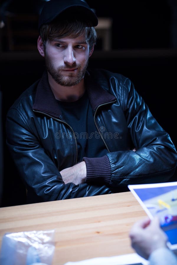 Suspicious man and confess royalty free stock photo