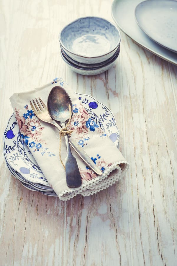 Sustainability Concept Stoneware and Kitchenware on Wooden Table