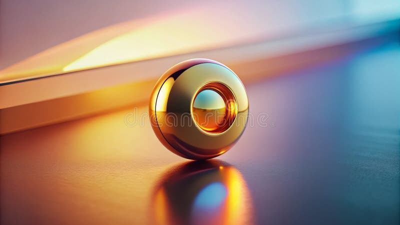 Sustainable Golden Button on Clear Glass Exquisite Minimalist Product Photography Showcasing EcoConscious Design stock illustration