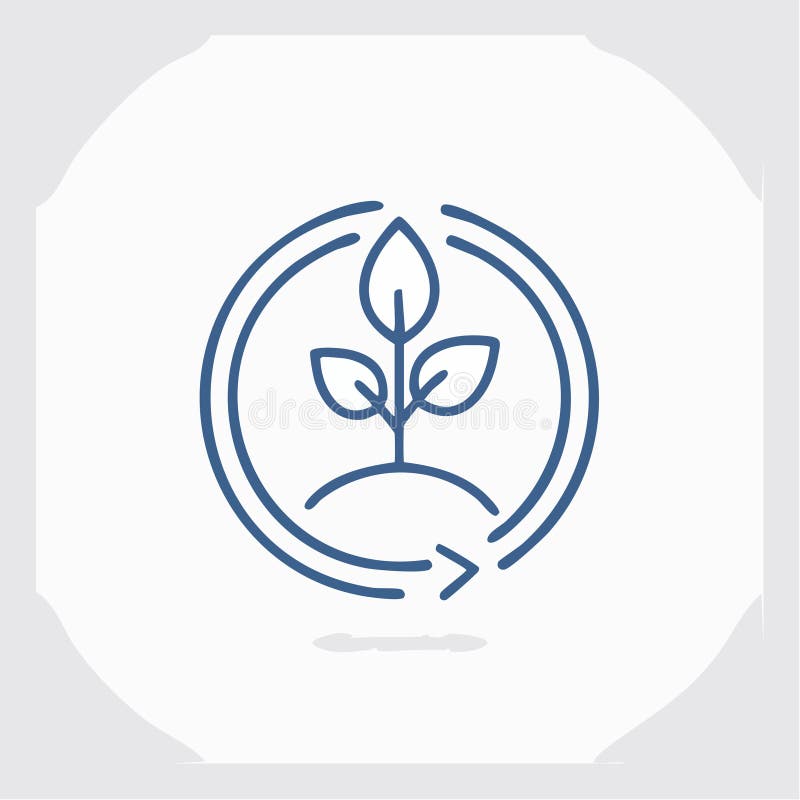 Sustainable Growth Cycle Line Art Icon royalty free illustration