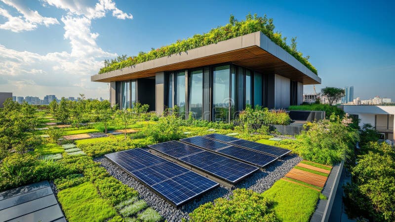 Garden: Contemporary Eco Friendly Home Architecture Embellished With A ... - Urban Eco-Friendly Living With A Rooftop View
