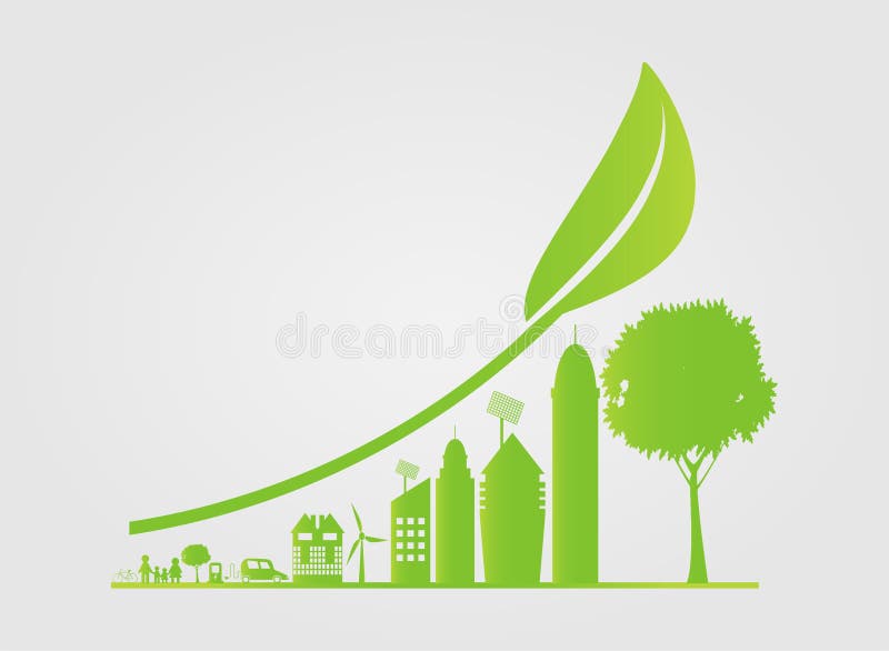Green Eco Friendly of Environment Concept Paper Art Style Stock Vector