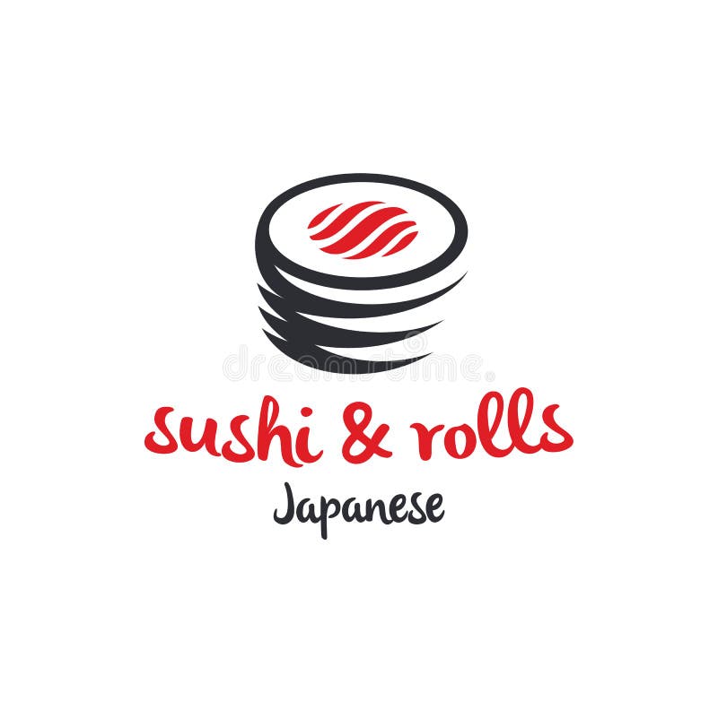 Suszi i rolki z chopstick wektorowym loga szablonem prętowym lub restauracyjnym Japończyk lub chińska tradycyjna kuchnia smakowic ilustracji Suszi i rolki z chopstick wektorowym loga szablonem prętowym lub restauracyjnym Japończyk lub chińska tradycyjna kuchnia smakowic ilustracji