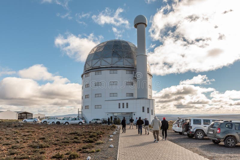 Building of the SALT 11-meter telescope near Sutherland royalty free stock image