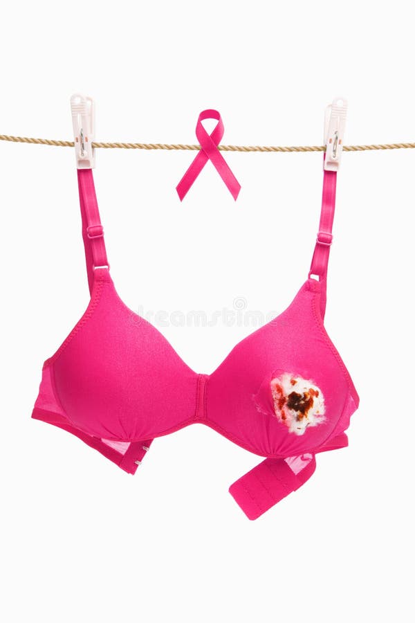 Sutiã &amp; fita cor-de-rosa quebrados para o cancro da mama