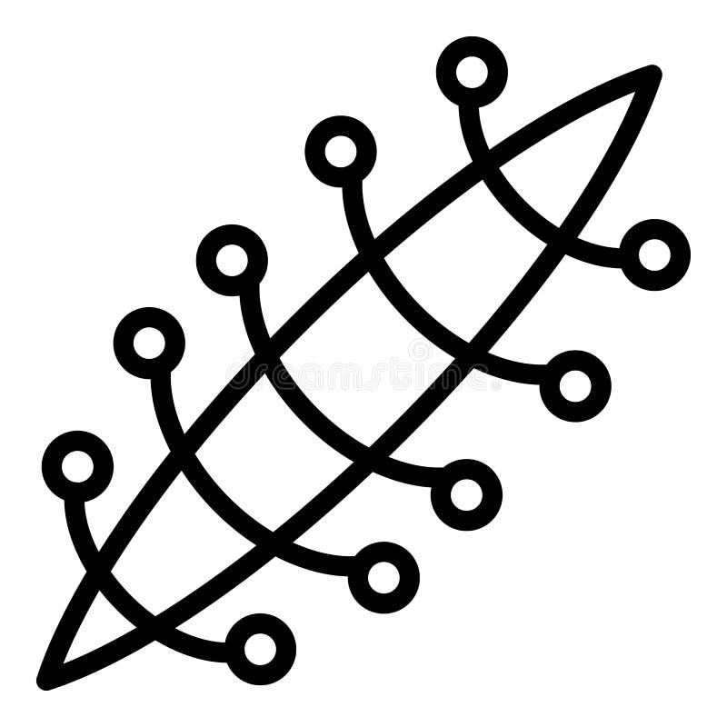 Suture icon, outline style stock illustration