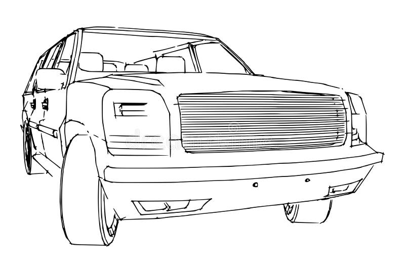 Suv Line Drawing Stock Illustrations – 616 Suv Line Drawing Stock ...