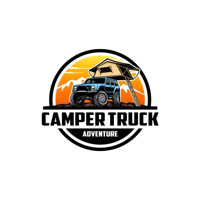 SUV, Camper Car with Roof Tent Logo Vector Stock Vector - Illustration ...