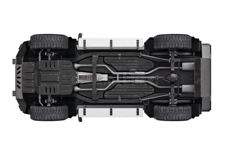 Suv Car 4wd Suspension, Bottom View Stock Illustration Illustration