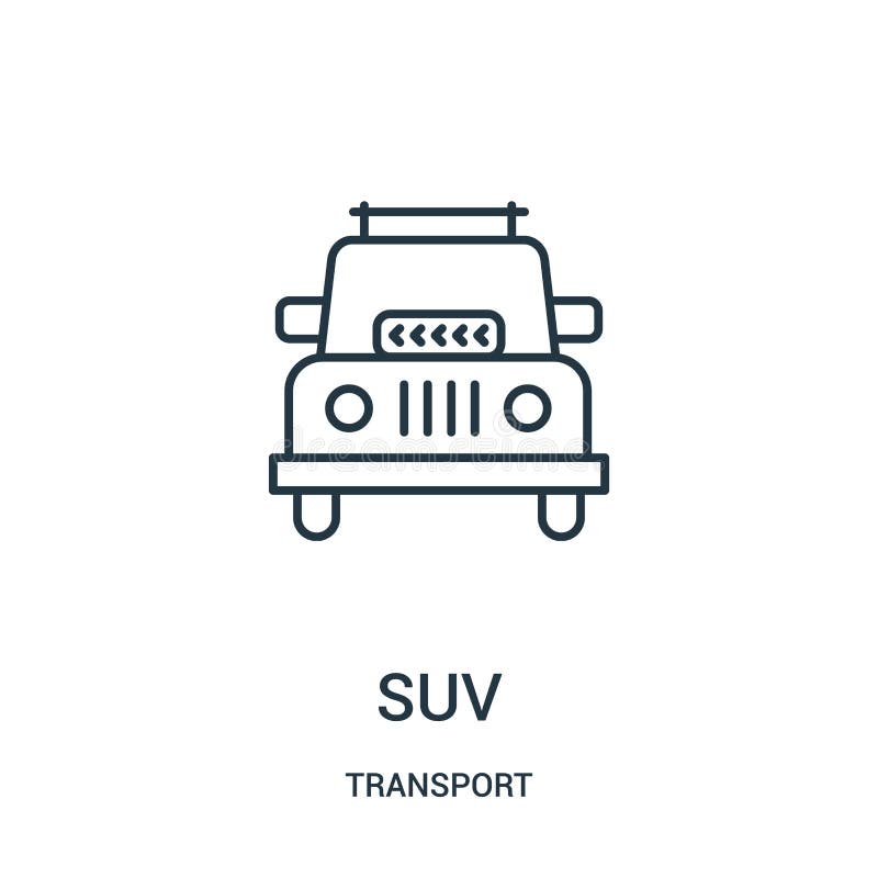 suv Ikonenvektor von der Transportsammlung Dünne Linie suv Entwurfsikonen-Vektorillustration stock abbildung suv Ikonenvektor von der Transportsammlung Dünne Linie suv Entwurfsikonen-Vektorillustration stock abbildung