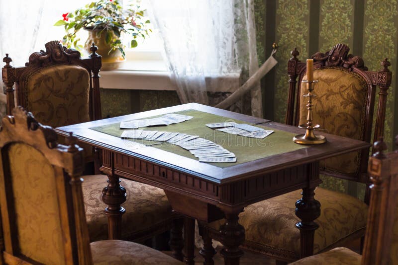 Interior of old russian wooden house in Suzdal