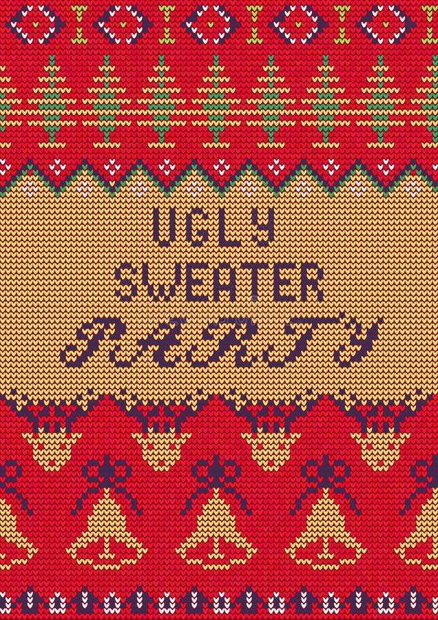 Vector Illustration of Ugly Sweater Party Greeting card for Design, Website, Background, Banner.rChristmas Flyer Template. Holiday Tacky Winter Poster. Vector Illustration of Ugly Sweater Party Greeting card for Design, Website, Background, Banner.rChristmas Flyer Template. Holiday Tacky Winter Poster.