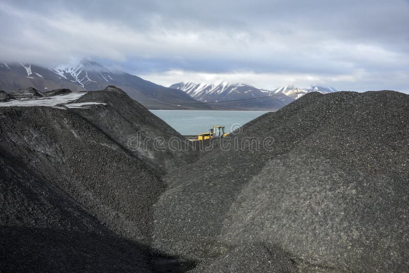 Svalbard coal mining royalty free stock images