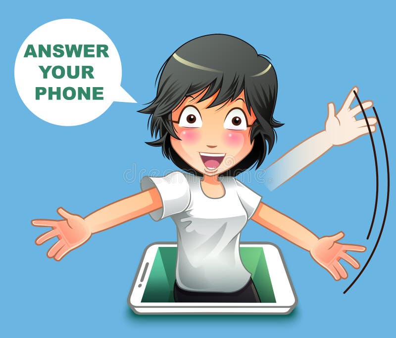 Svara din telefon stock illustrationer Svara din telefon stock illustrationer