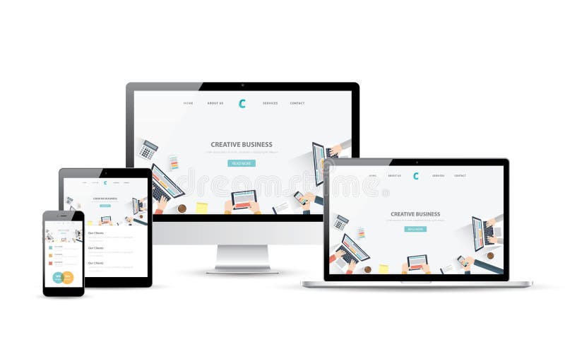 Svars- apparater för rengöringsdukdesign och för websiteutvecklingsvektor stock illustrationer