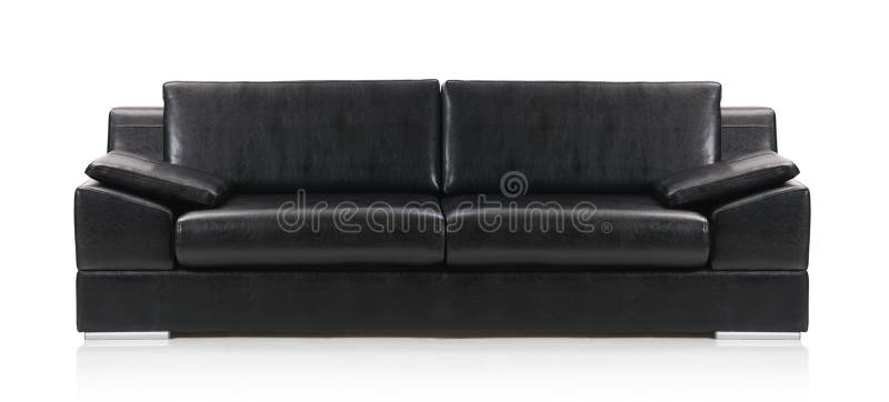 Svart bildlädersofa royaltyfri fotografi