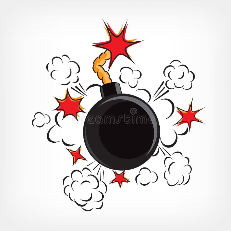 Svart bombarderar explosionillustrationen stock illustrationer Svart bombarderar explosionillustrationen stock illustrationer