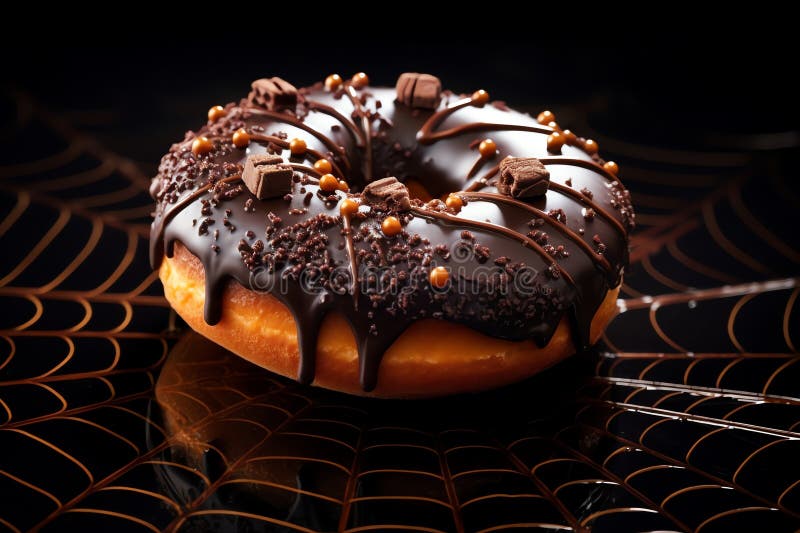 Svart donut-halloween-bakgrund vektor illustrationer