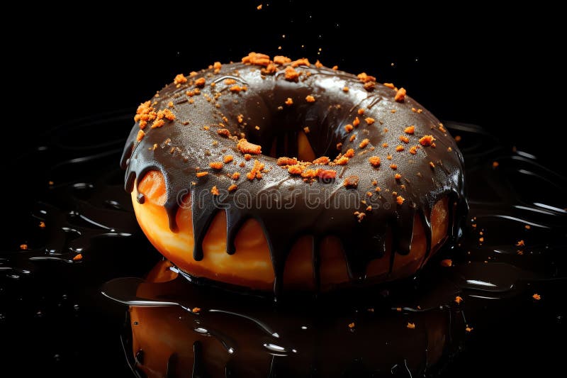 Svart donut-halloween-bakgrund royaltyfri illustrationer