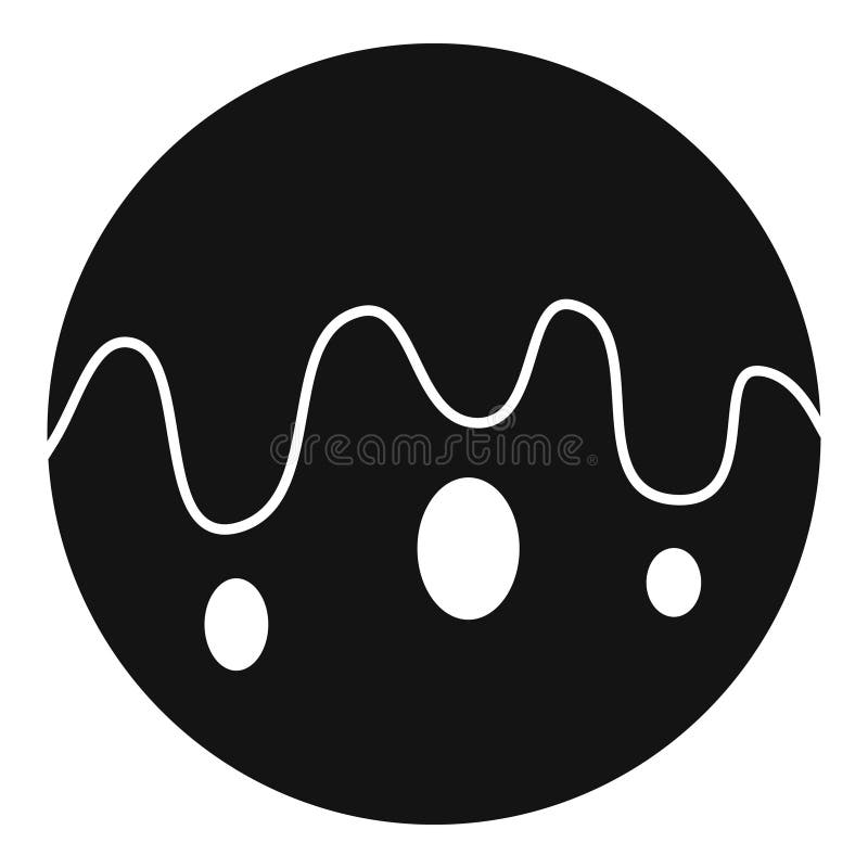 Svart donut med glasikon, enkelt format vektor illustrationer