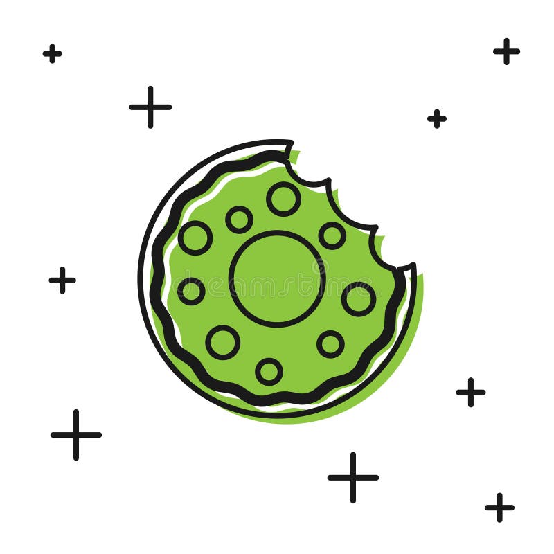 Svart donut med söt glasruta isolerad på vit bakgrund. vektor vektor illustrationer