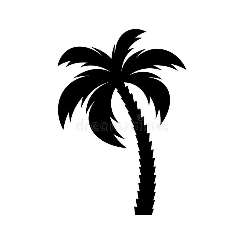 Svart enkel palmträdsymbol vektor illustrationer