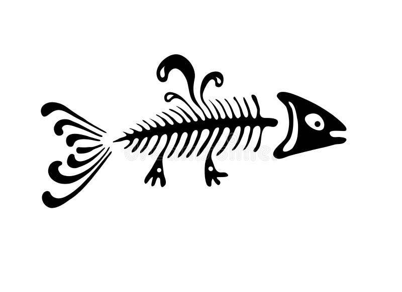 Svart fiskben, vektorillustration vektor illustrationer Svart fiskben, vektorillustration vektor illustrationer