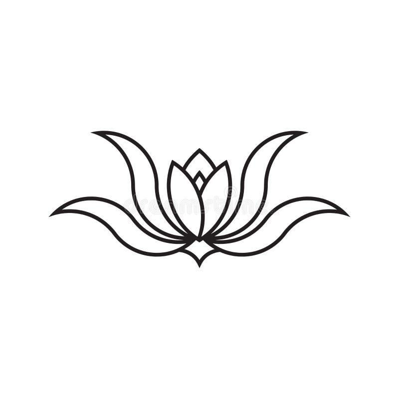 Svart färg på abstrakt lotus-logotyp-vektor royaltyfri illustrationer