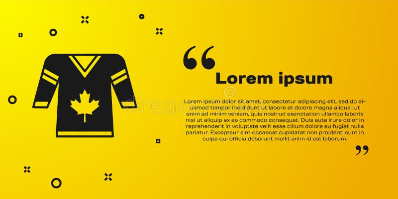 Black Hockey jersey icon isolated on yellow background. Vector. Black Hockey jersey icon isolated on yellow background. Vector.