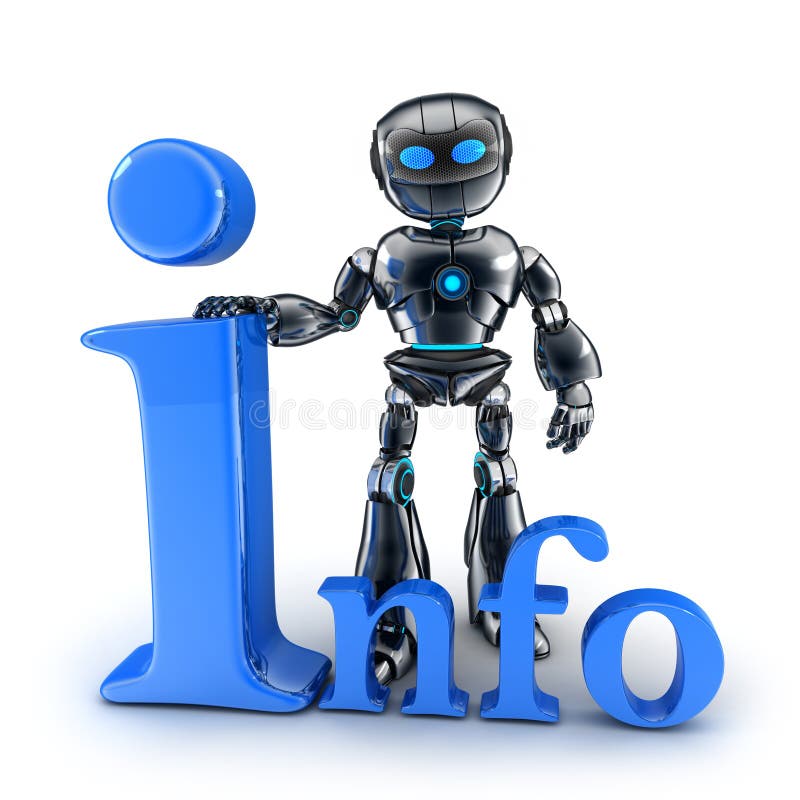 Svart information om robot och om tecken royaltyfri illustrationer