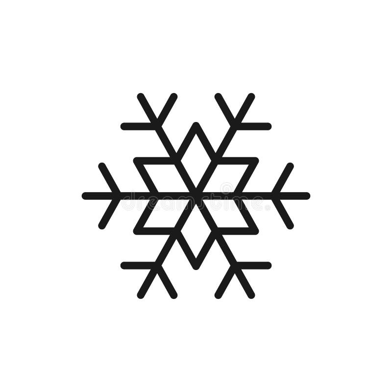 Svart isolerad översiktssymbol av snöflingan på vit bakgrund Linje symbol av snöflingan stock illustrationer