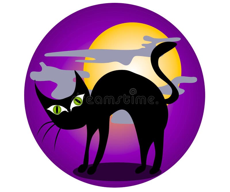 svart kattgem halloween för konst vektor illustrationer svart kattgem halloween för konst vektor illustrationer