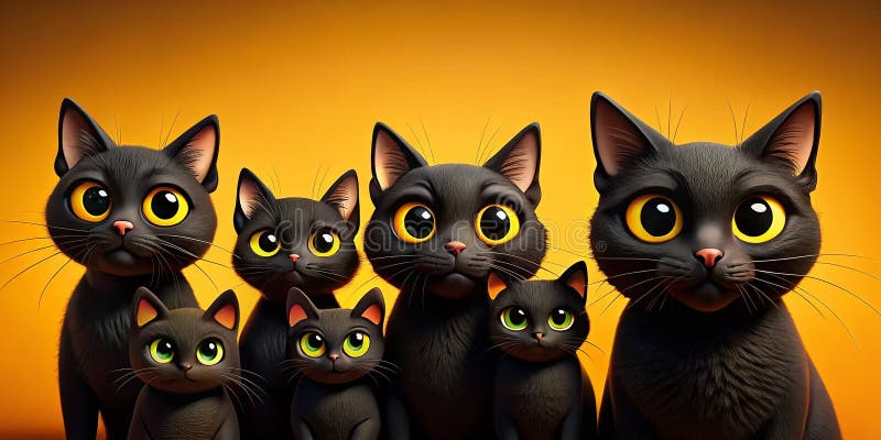 Svart kattteckning illustrerar en enkel och charmerande samling av kattformar perfekt för olika vektor illustrationer